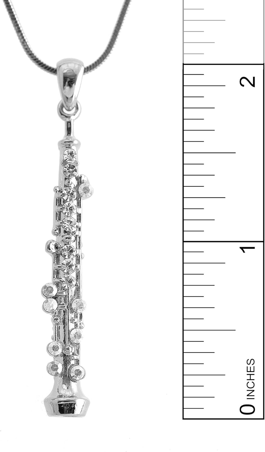 Spinningdaisy Crystal Oboe Music Instrument Necklace - Image 4