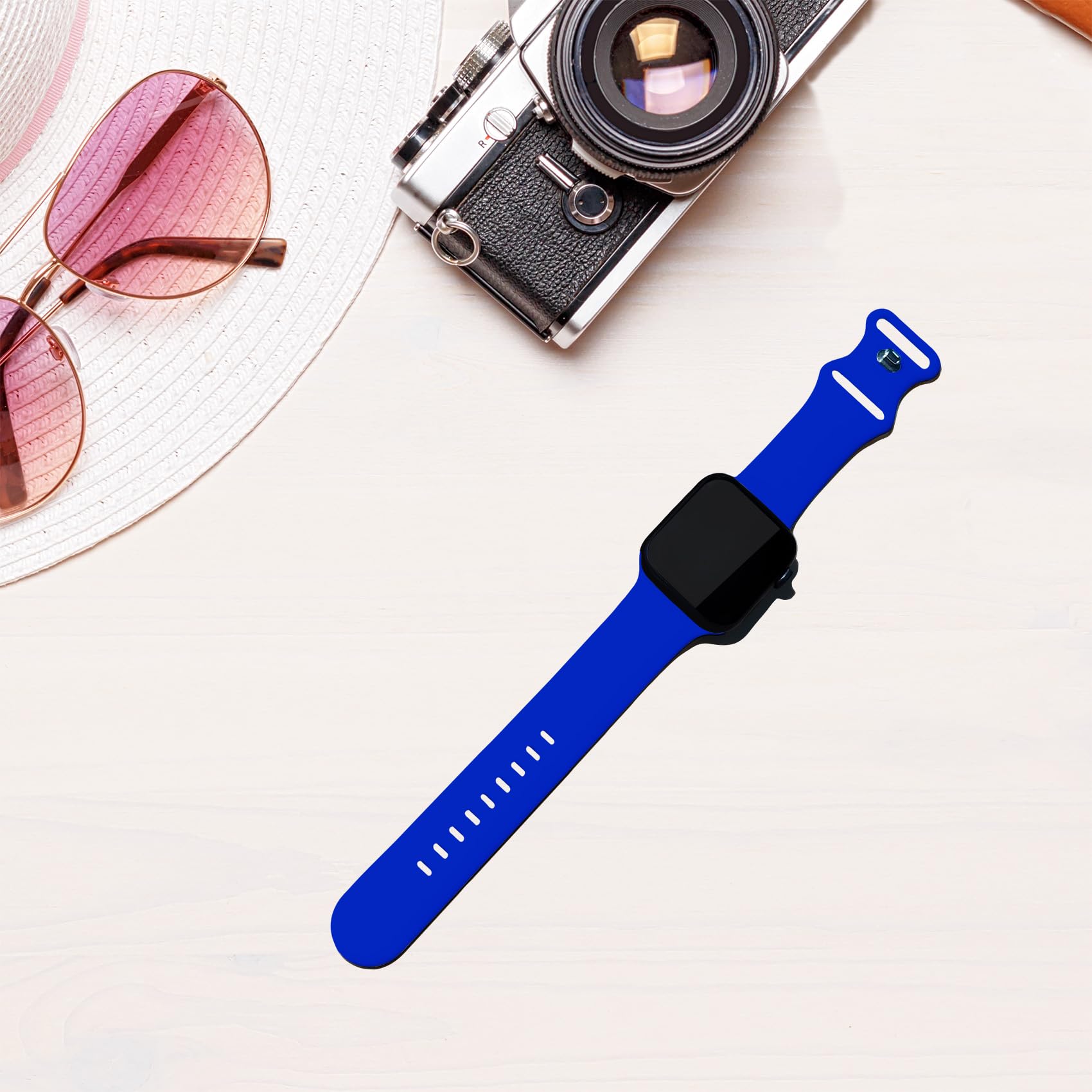 Aegce Silicone Sport Band Compatible with Apple Watch 41mm 40mm 38mm for Women Men, Soft Strap Replacement Wristband for iWatch Series Ultra SE 10 9 8 7 6 5 4 3 2 1, Klein Blue S/M