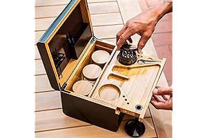 Stash Vault for Marijuana: Bamboo Storage Chest with Removable Rolling Tray