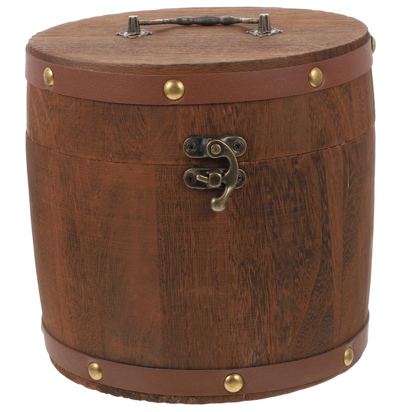 Holz Teeaufbewahrungsbox Braun, Vintage Teebehälter aus Eisen