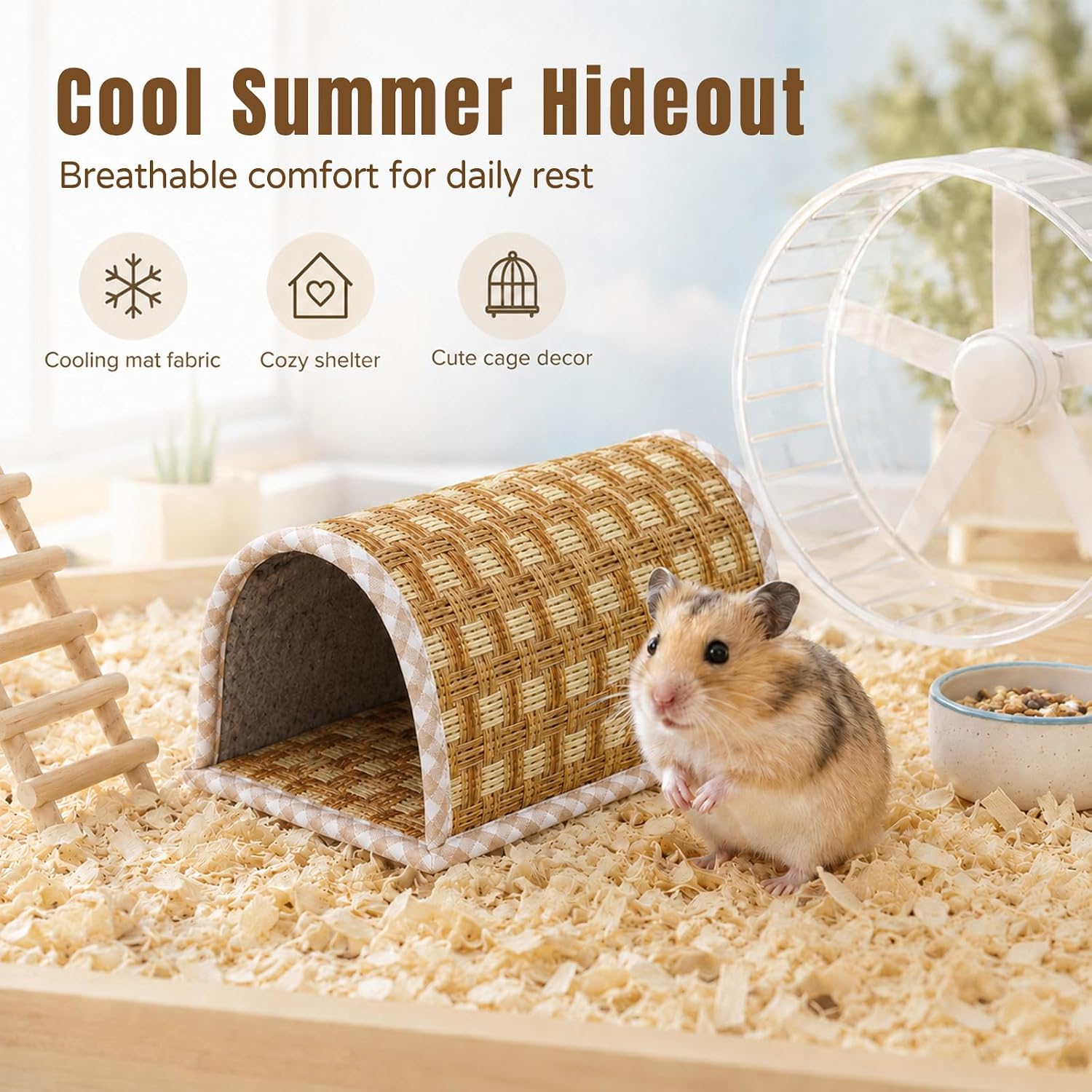 Summer Mat Guinea Pig Hideout, Cooling Small Animal Bed, Washable House Cage Accessories for Hamster, Chinchillas, Mice, Hedgehogs, Ferrets, Rats
