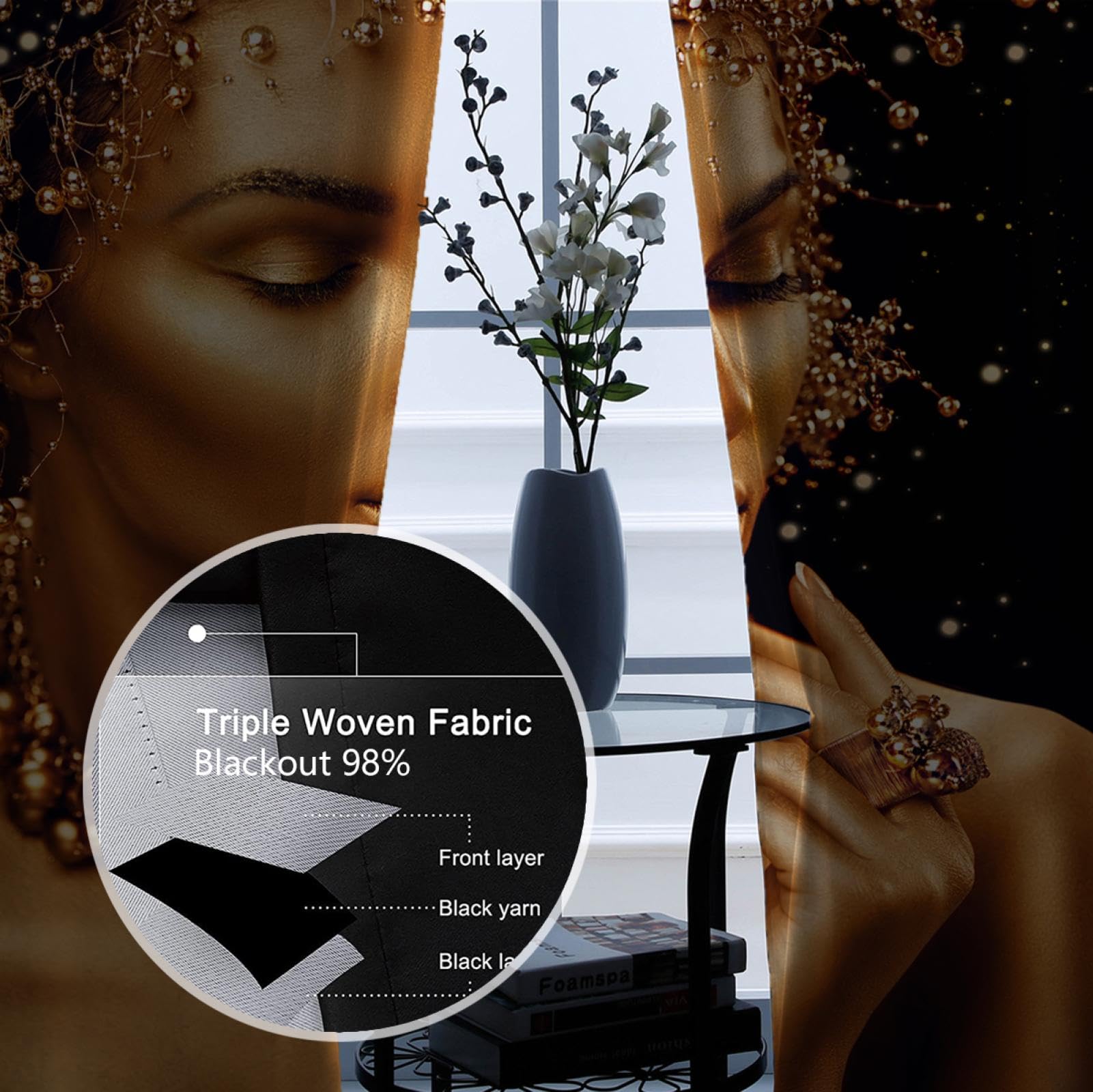 Amazon｜アフリカアメリカ女性ブラックアウトカーテン、ガールズ