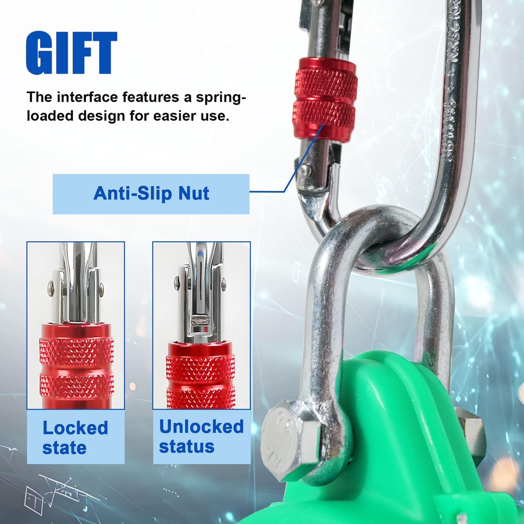 Dispositif Antichute a Rappel Automatique 10m/15m/20m (Vert, 15m)