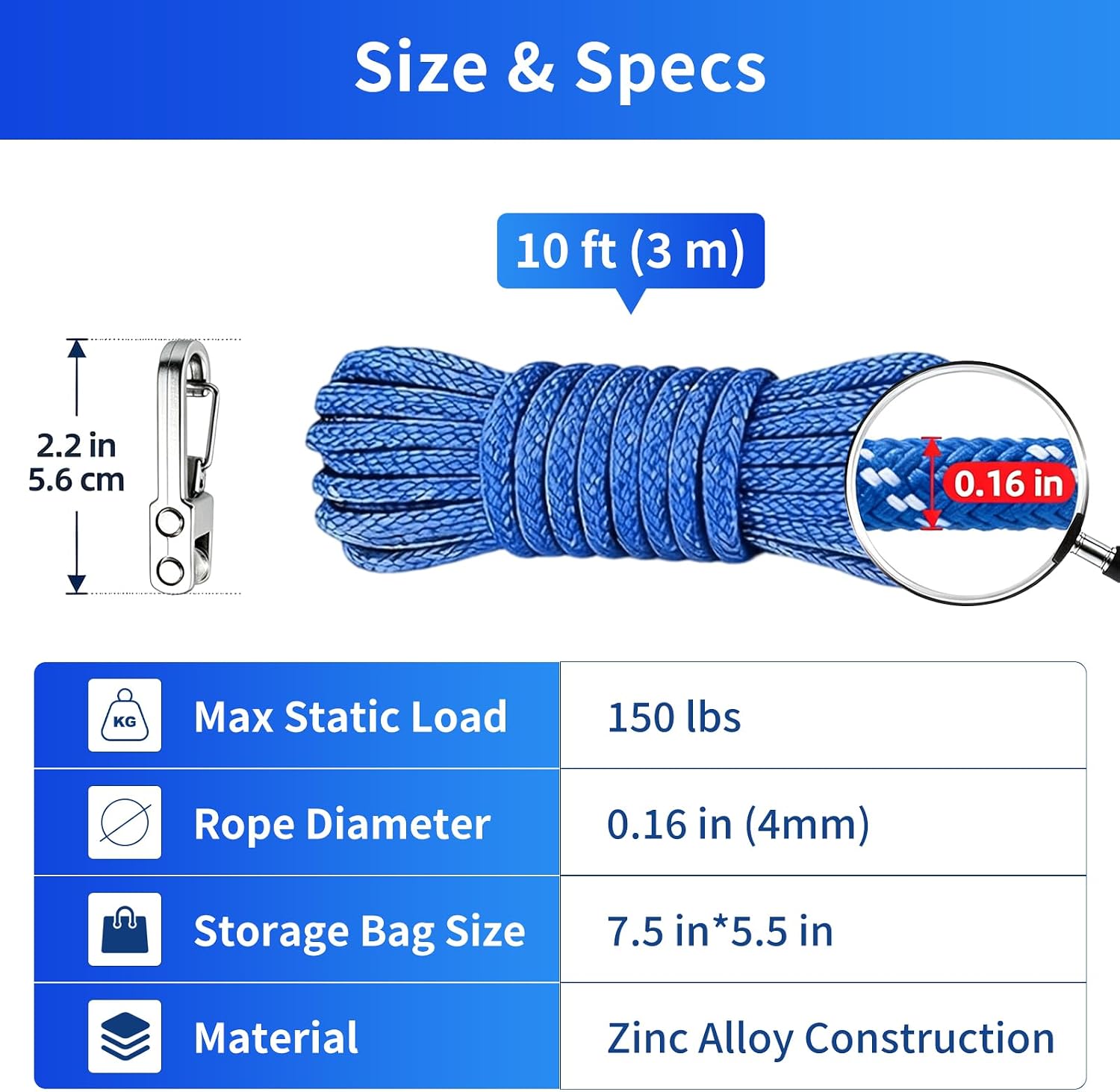 Rope Roller Tensioner Kit, 6 Pack Tie Down Set image 4