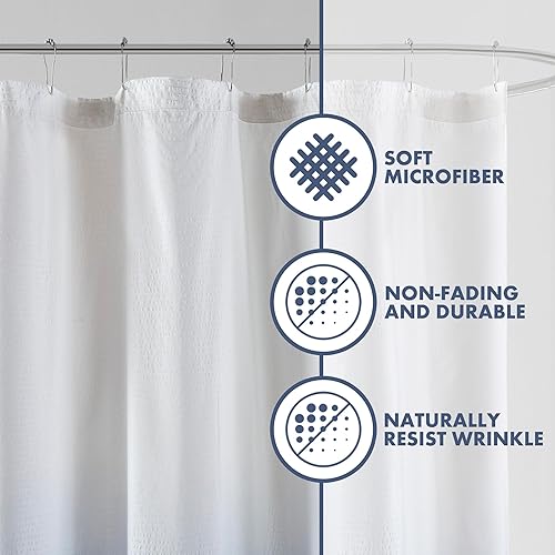 Miniatura 10 de Madison Park Cortina de ducha Ara, diseño de sirsaca con estampado degradado, decoración moderna de baño, lavable a máquina, pantalla de privacidad