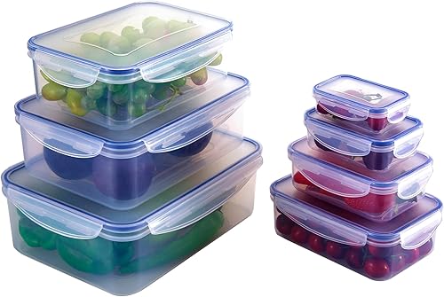 Miniatura 2 de Maturi Juego de 7 recipientes de almacenamiento de alimentos con tapas herméticas, sin BPA, 0.12L-3.8L
