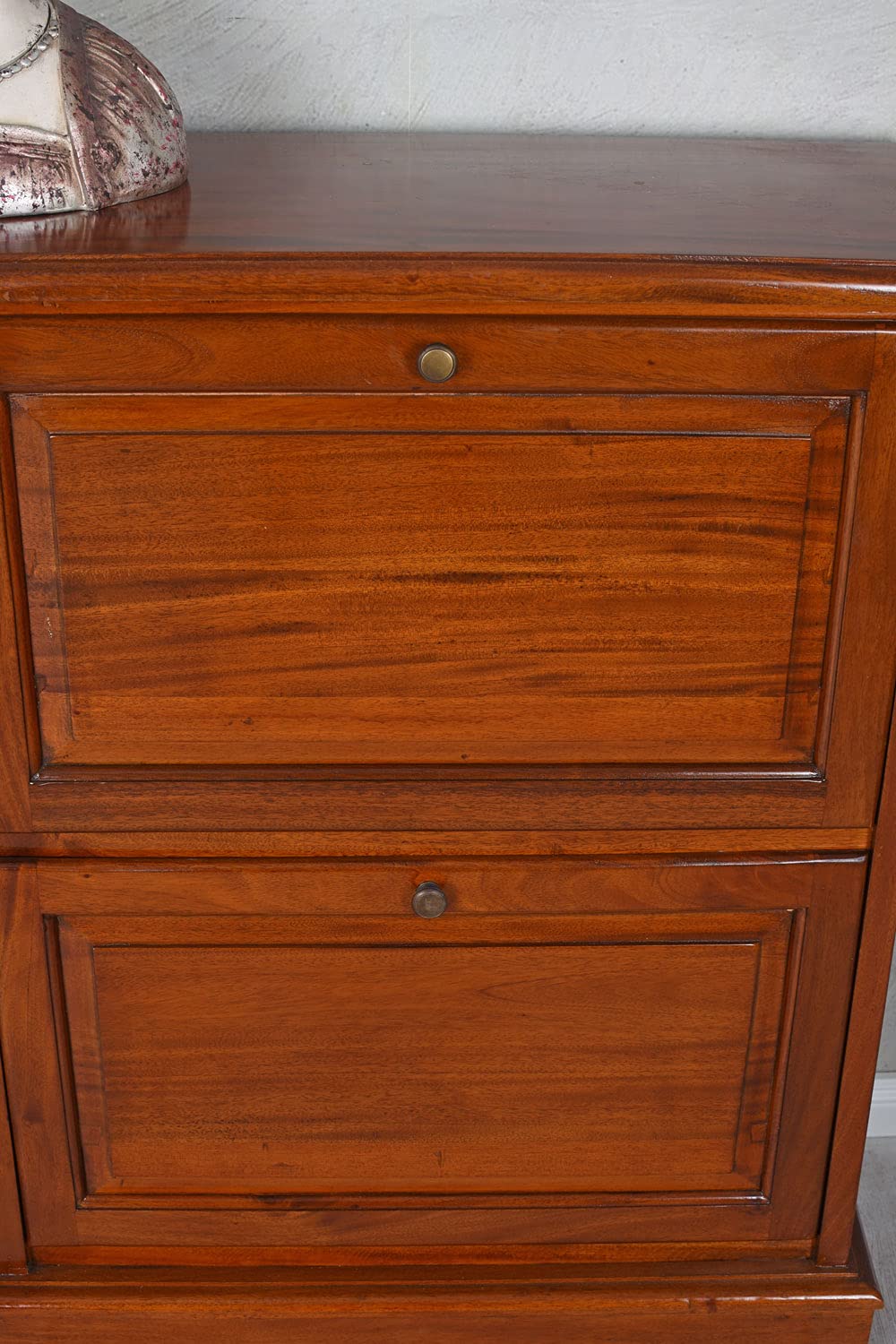 Schuhschrank Mahagoni Schuhregal Schuhablage Schuhständer 130 cm Braun mar207 Palazzo Exklusiv