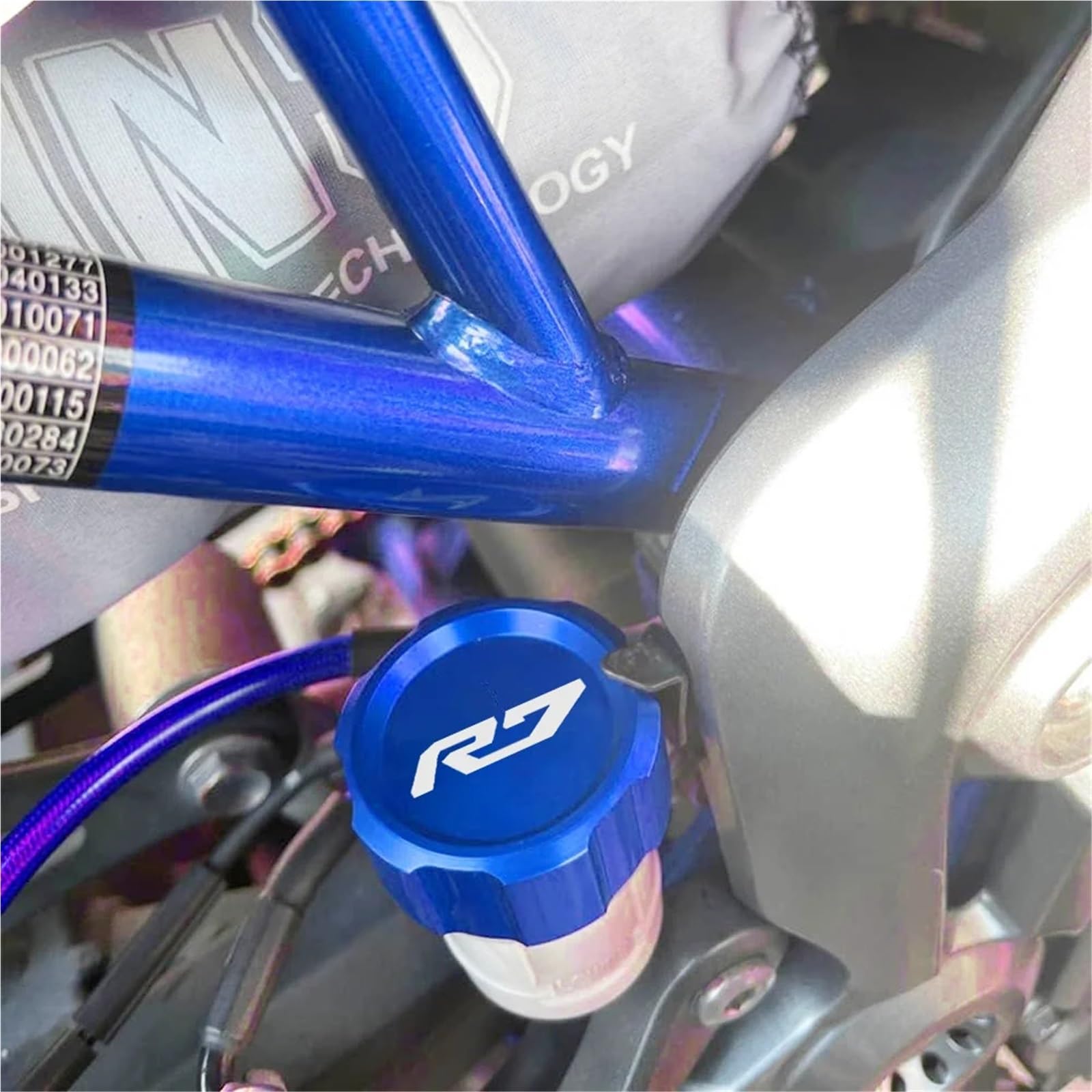 Fit for Yamaha R7 YZF-R7 YZFR7 2025 2024 2023 2022 2021 Zubehör Motorrad Vorne Hinten Brems Flüssigkeit Reservoir Abdeckung Öl Kappe socke(1 sock-Black)