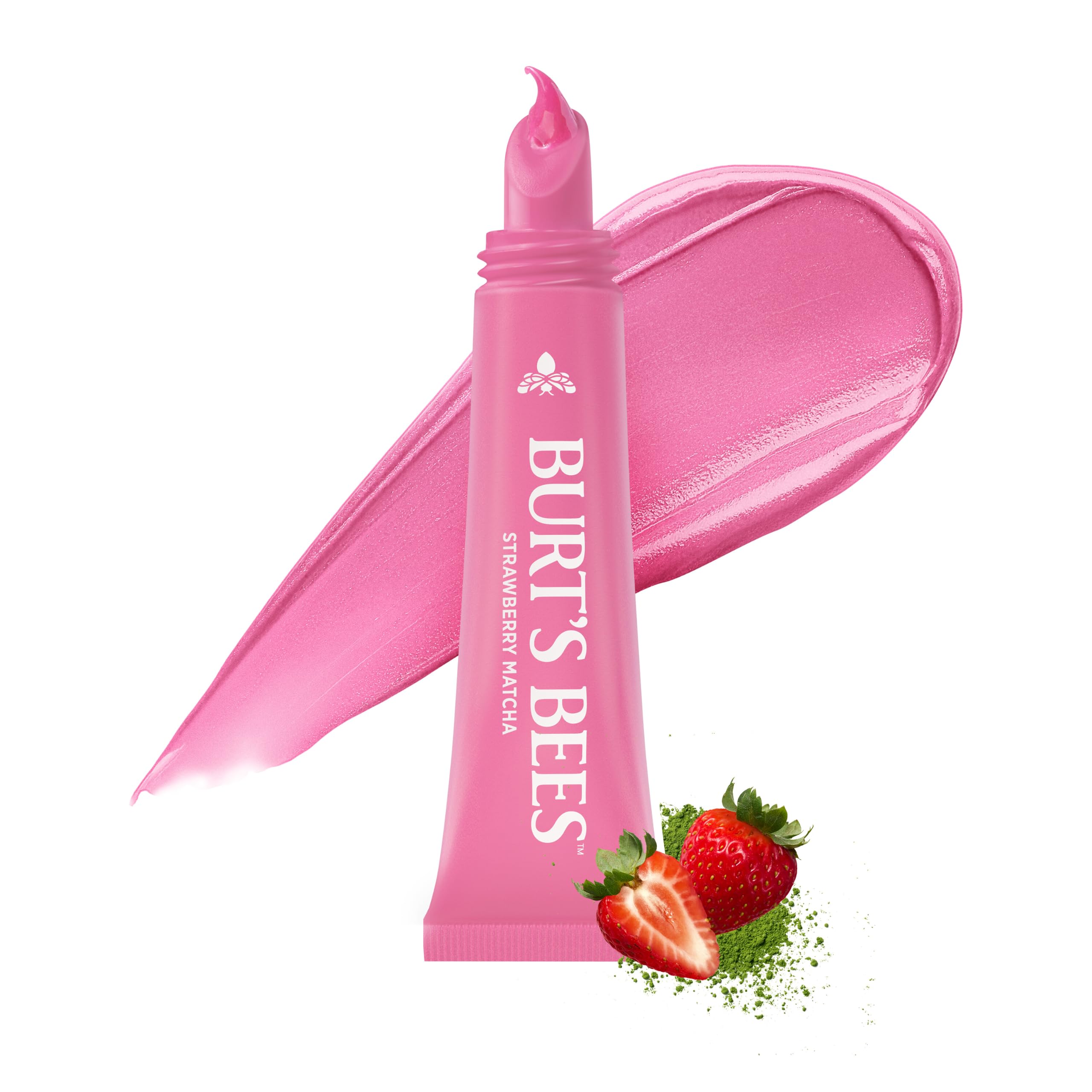 Burt's Bees Hydrating Squeeze Tinted Lip Balm, Strawberry Matcha, 0.25 oz