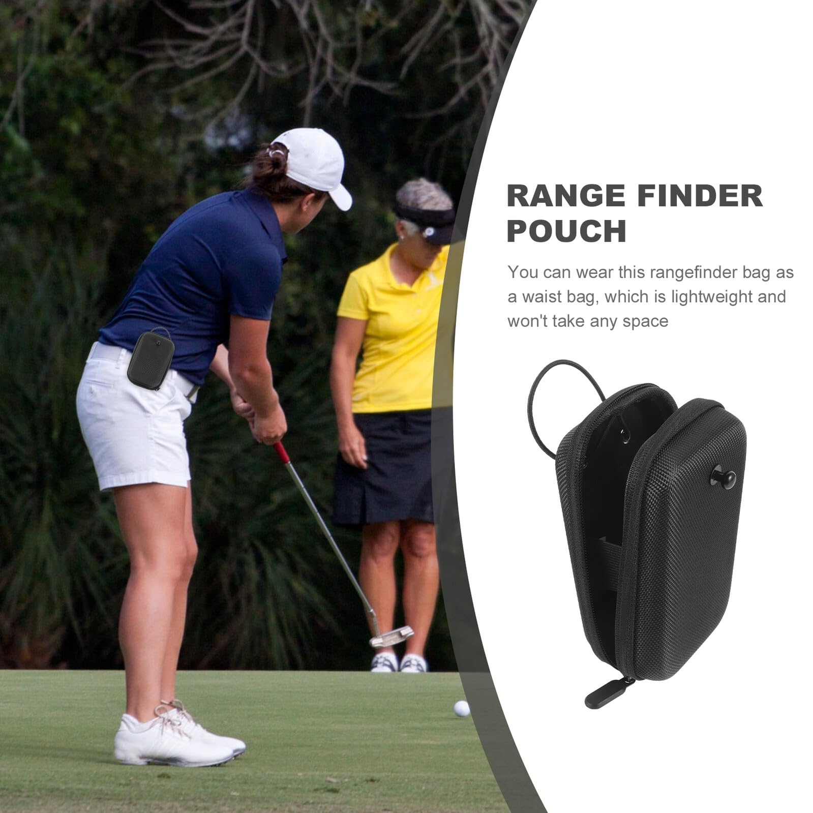 Healifty Custodia Porta Telemetro Golf Nero in Materiale Composito Resistente Agli Urti, Portatile alla Moda per Organizzazione e Protezione Durante Gioco