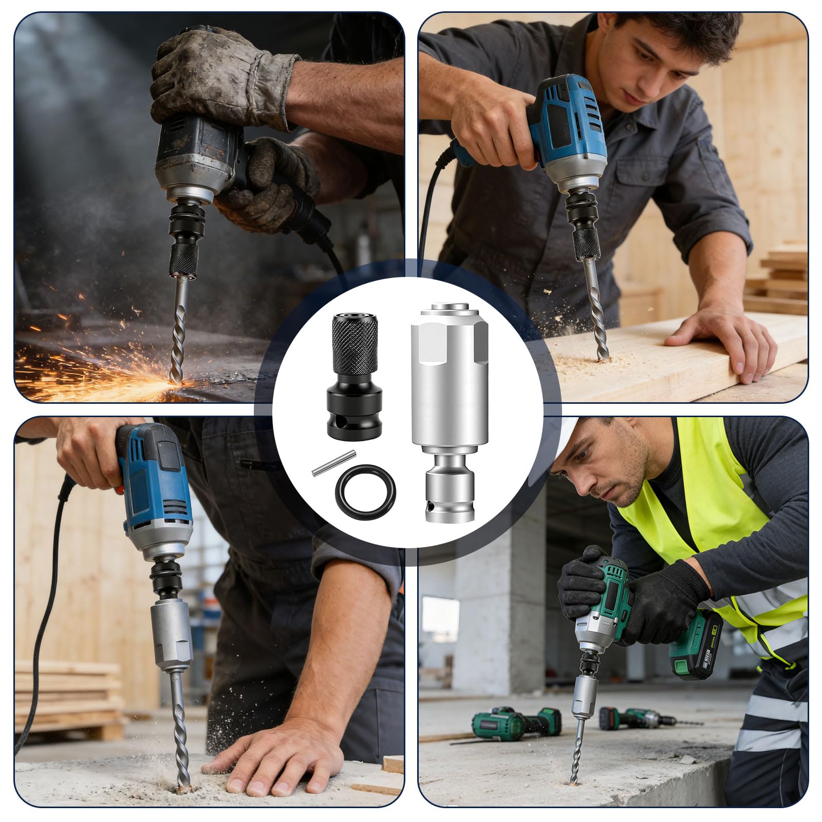 2 Adattatori per Avvitatore a Percussione, Adattatore per Avvitatore a Percussione Sds Plus, per la Conversione di Avvitatori a Percussione su Accessori per Martelli Elettrici, si Converte in SDS Plus