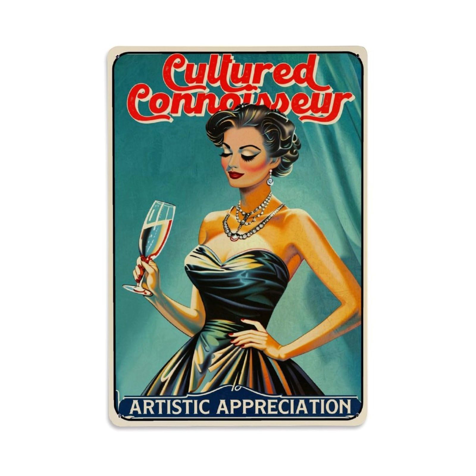 Jdyaojiesheng Vintage Cultured Connoisseur Artistic Appreciation Tin Sign Retro Metal Wall Decor Metal Poster, Home Bar Garage Farmhouse Cafe Wall Art Decoration 8X12inches