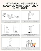 Vista 7 de MOKKOM Sparkling Water Maker, Soda Streaming Machine with 1L PET Carbonating Bottle, Carbonates Any Drink, Soda Maker Compatible with 60L CO2