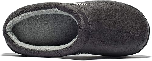 Miniatura 6 de NewDenBer Pantuflas de felpa con forro polar de felpa para hombre para interiores y exteriores