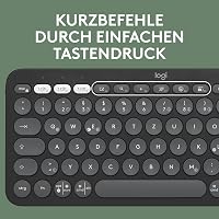 Logitech Pebble Keys 2 K380s Vezeték nélküli Bluetooth Billentyűzet, Többeszközös, Testreszabható Gombok, Slim, Grafitszürke, Windows, macOS 4