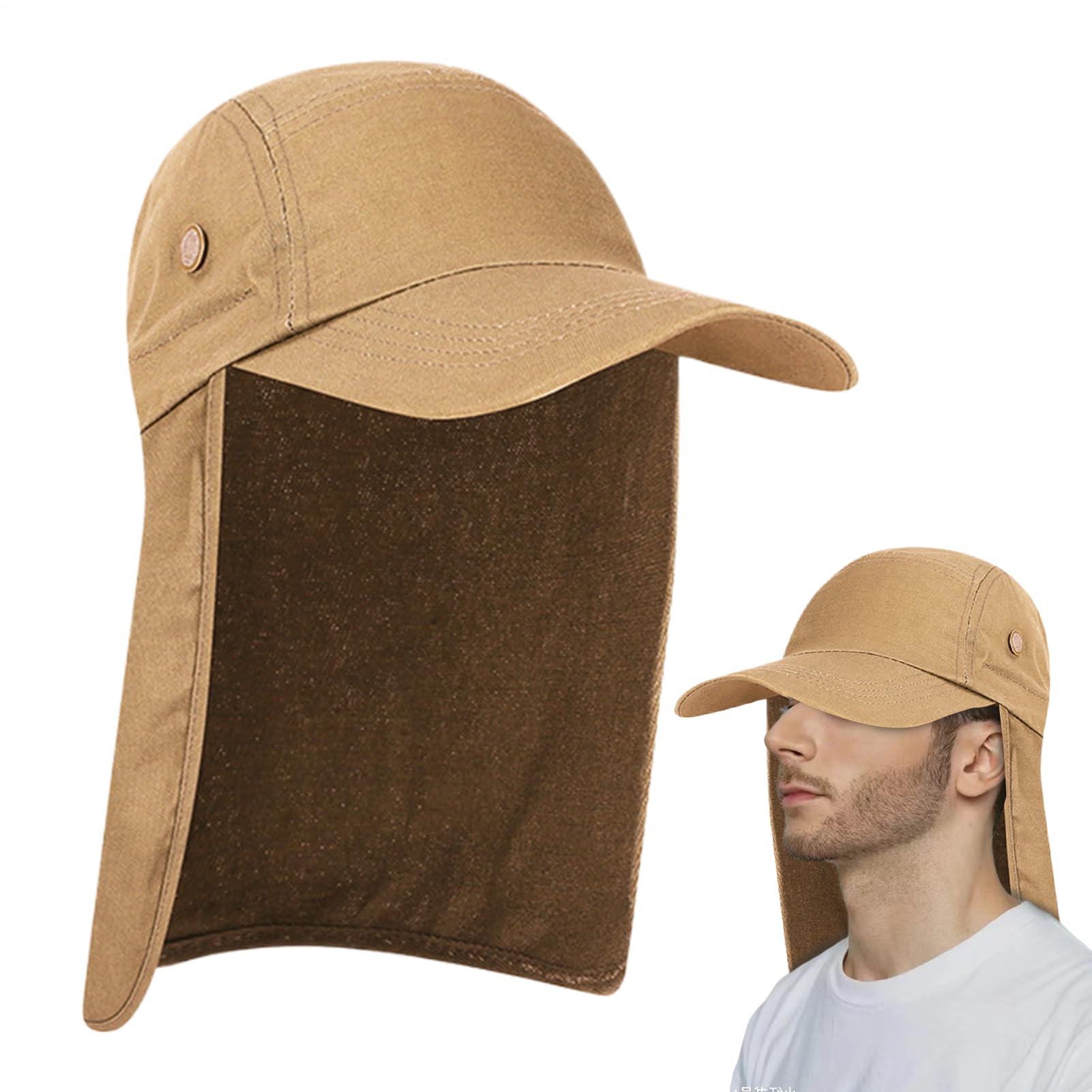 Sombrero de sol, gorra de malla, protección UV de 14.17 pulgadas con capa, diseño ligero de ajuste ajustable, gorras de cuello para pesca, viajes, golf, senderismo, ciclismo