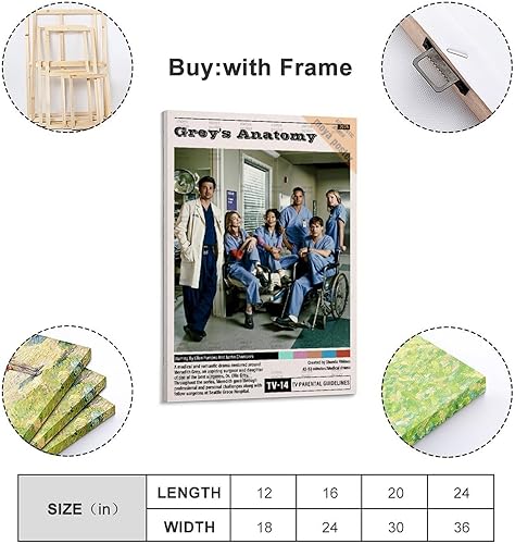 Miniatura 2 de Pósteres estéticos de la serie de televisión de Anatomía de Grey's Anatomy, pintura decorativa, lienzo, pósteres de pared e impresión artística