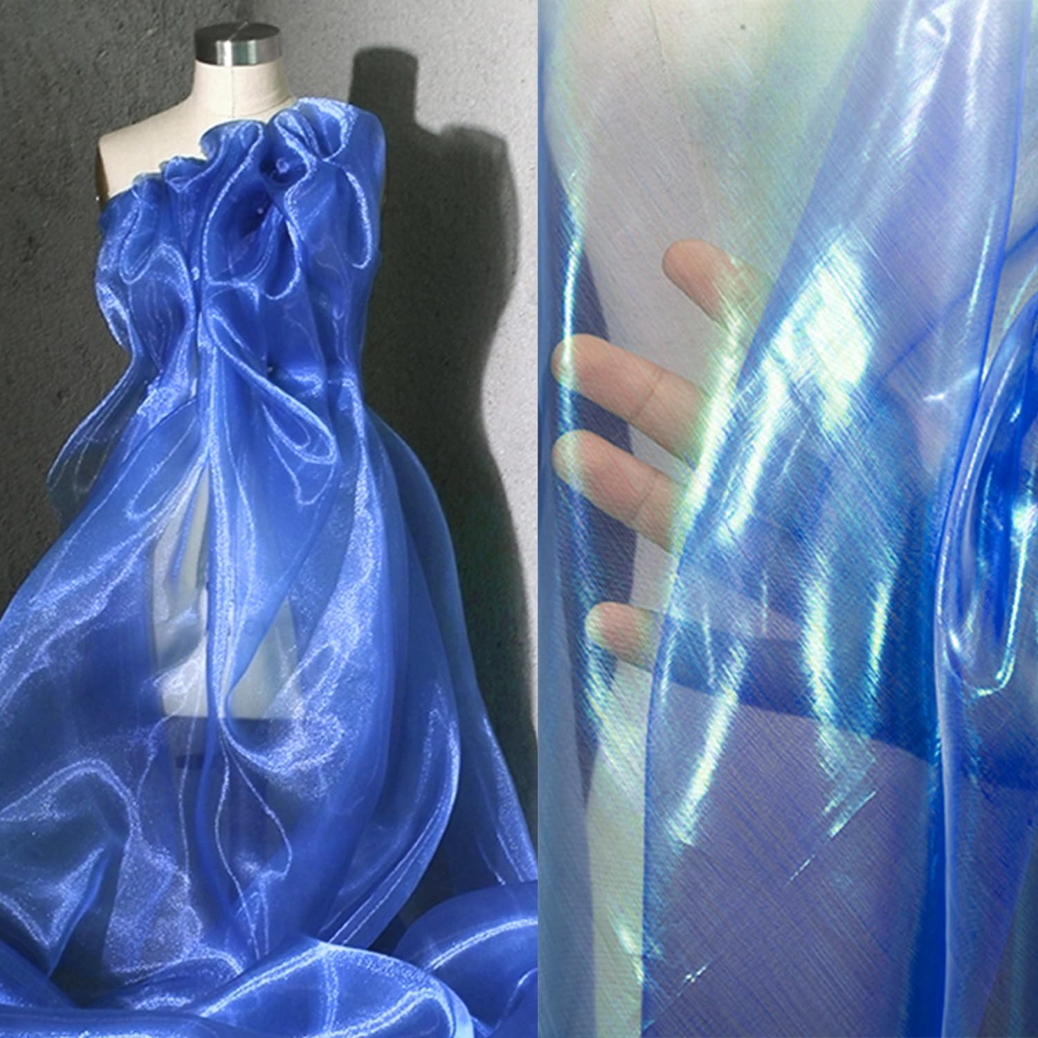 Transparenter Schillernder Organza-Stoff – Holografischer Gaze, 150 Cm Breit, 4 M Lang, Polyester