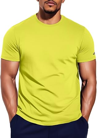 Zengjo Mens Running Shirts Quick Dry Lightweight Moisture Wicking Short Sleeve Gym Workout Athletic Tee