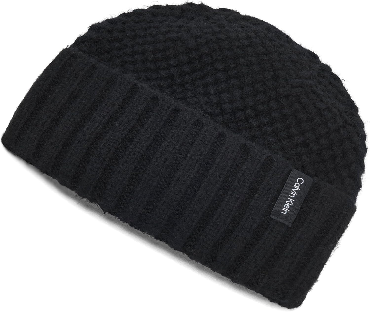 Calvin Klein Womens Chunky Waffle Knit Beanie with Velboa Fleece Lining - Image 2