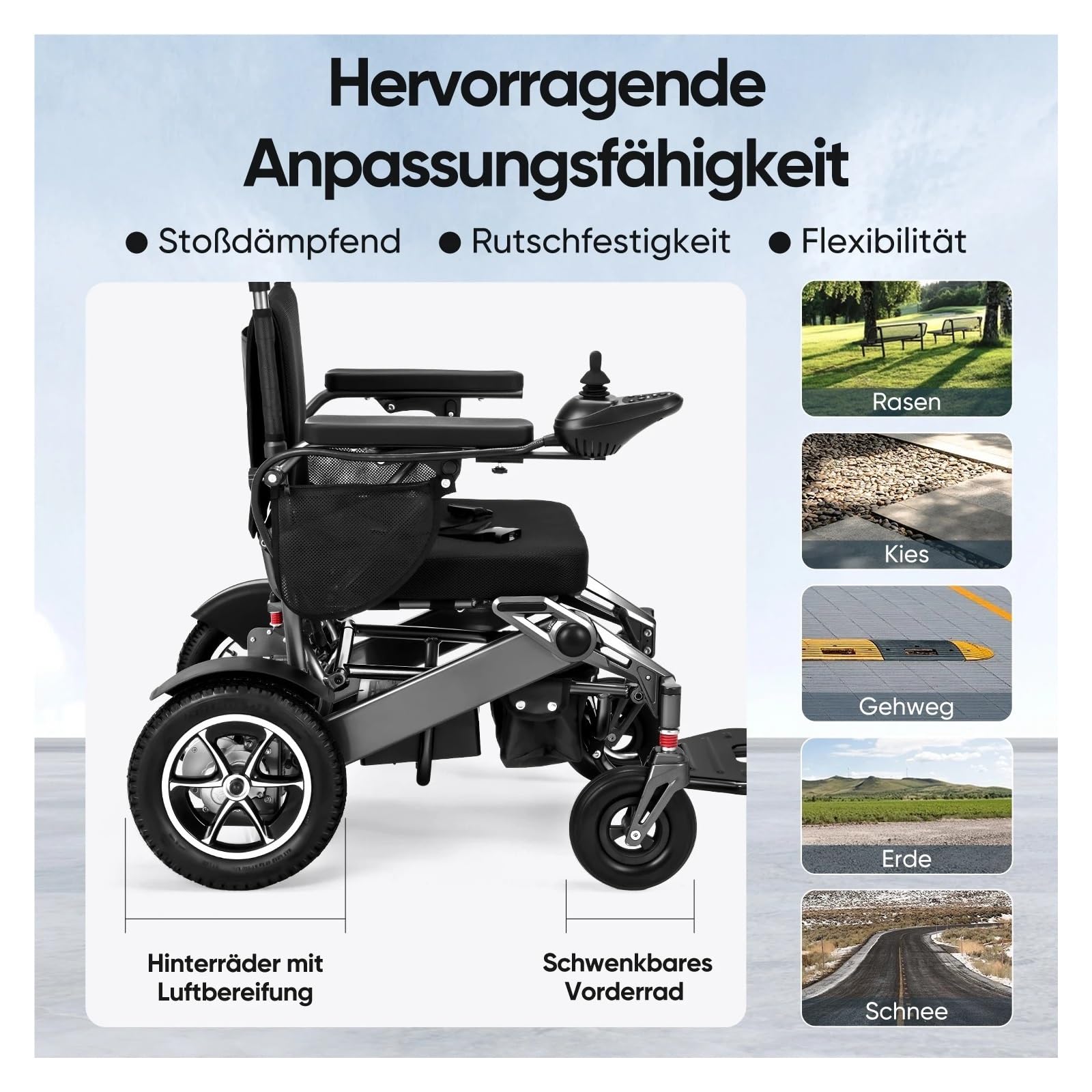 Sedia A Rotelle Elettrica Portata Di Viaggio 30KM A In Alluminio Da 500 W Pieghevole Leggera E Resistente Alle Intemperie Comodo E Facile Da Usare