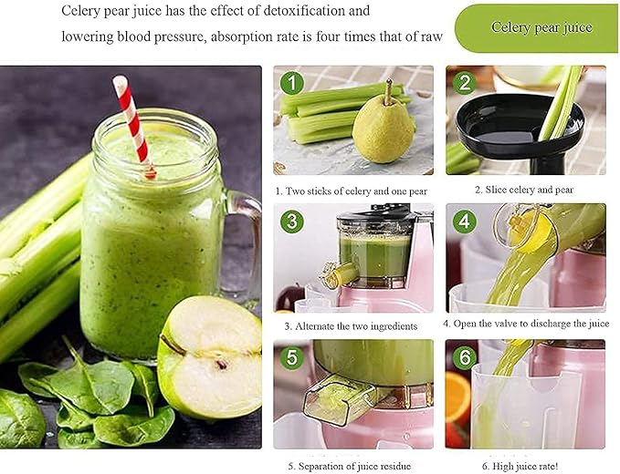 Extractor de Jugos Potente para Frutas y Verduras Enteras Fácil de Limpiar miniatura 2