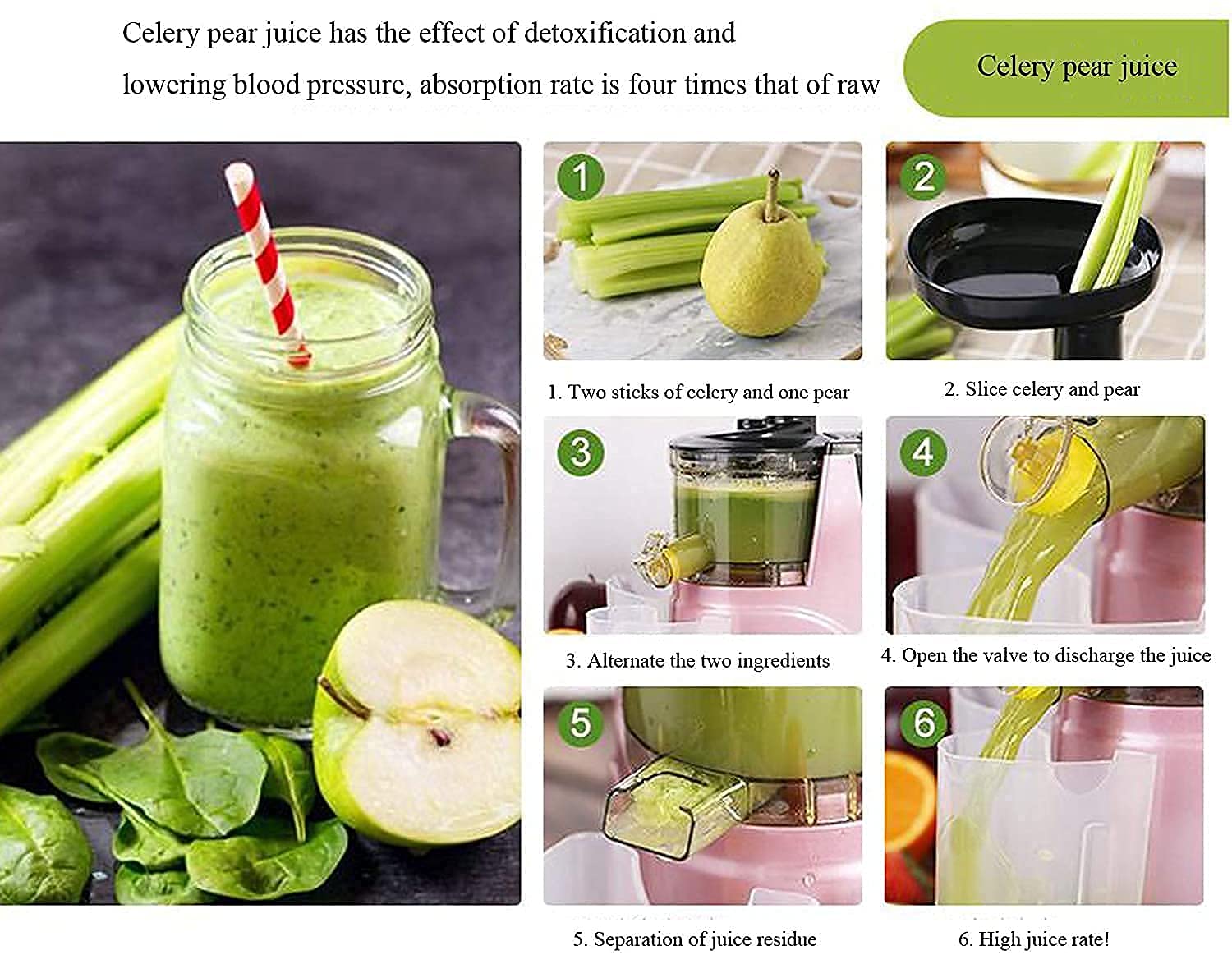 UMJIGF Juicer Machines,Juicer Machines, Juicer Machines, Juicer Extractor Fast Juicing for Whole Fruits and Vegetables Easy to Clean