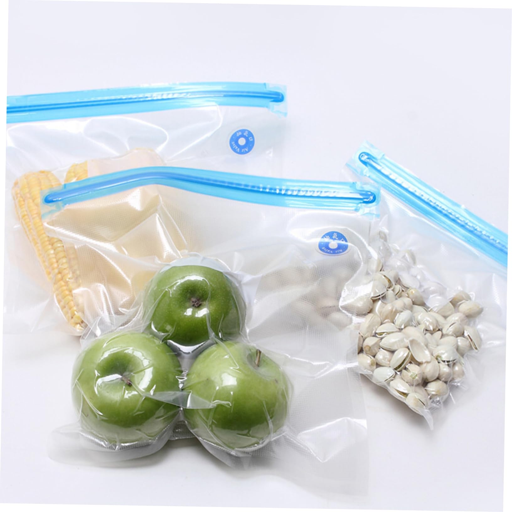 OFFSCH 3 Sizes Reusable Vacuum Food Storage Bags - Vacuum Sealer Bags for Meat Fruits Vegetables