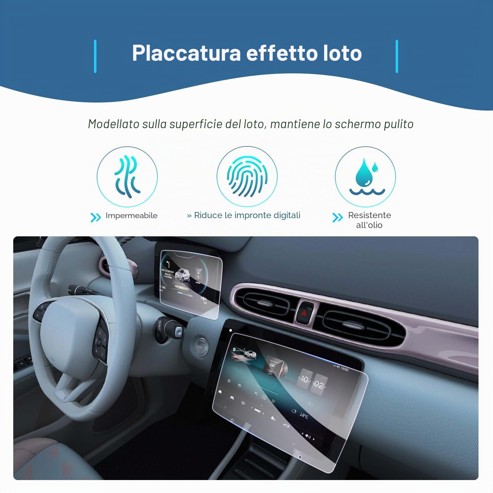 GAFAT [2 Pezzi] Compatibile con Leapmotor T03 2026 2025 2024 Navigation + Cockpit Pellicola Protettiva in Vetro, 10,1" + 8" per Leap motor T 03 LCV Touchscreen Accessori, Antiurto, 9H Antigraffio