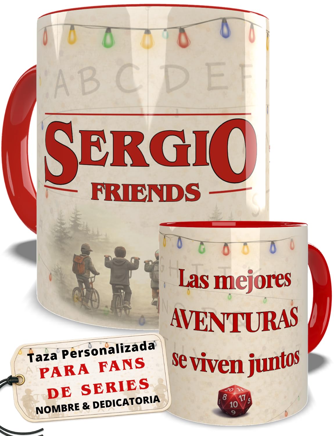 Taza personalizada con nombre y dedicatoria diseños inspirados en series y películas estilo retro ciencia ficción y cultura regalo original amigos dia del padre para cumpleaños y fans (BLACK EDITION) — view 11