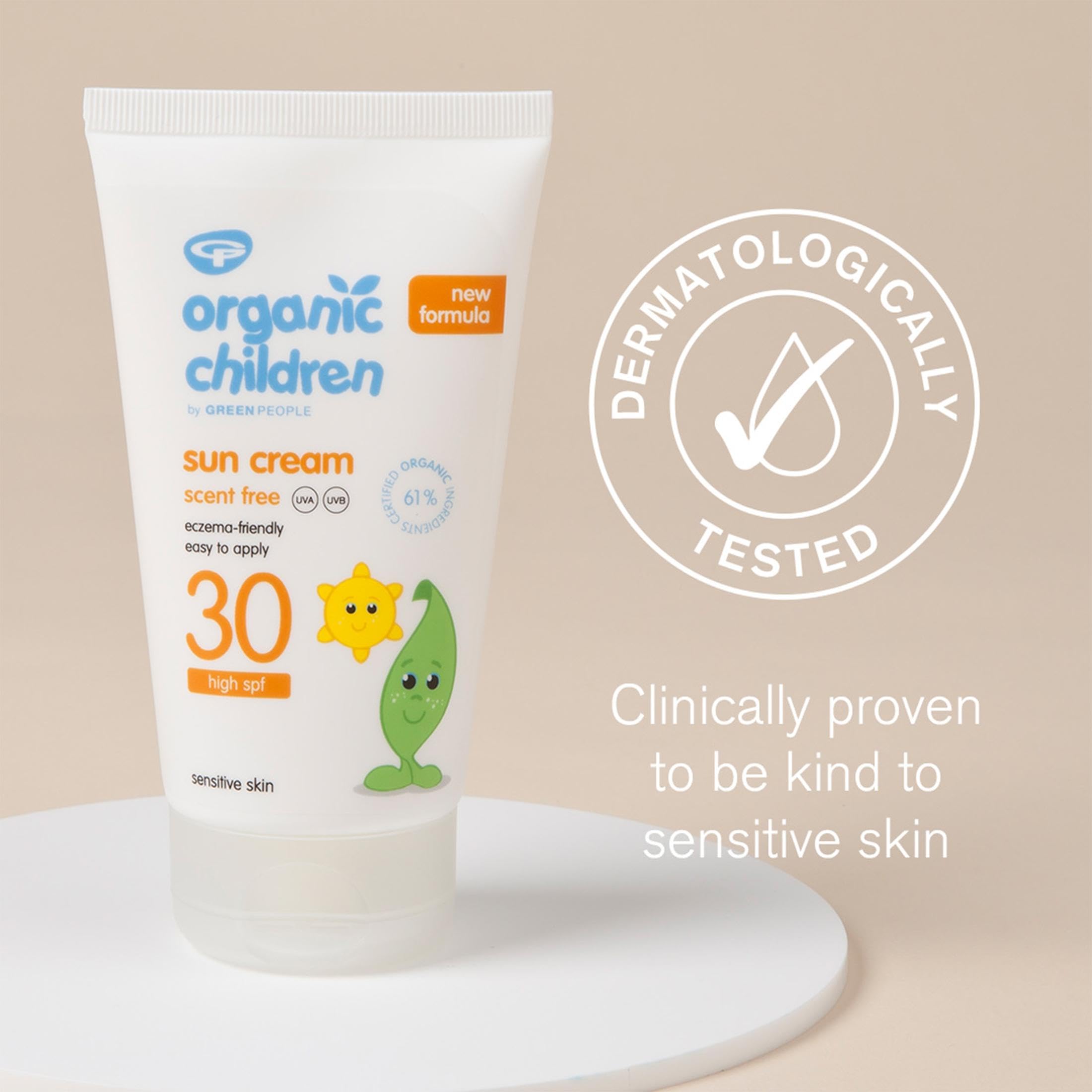 Green People Bio-Kinder Sonnencreme SPF30, 150ml | Ohne Duftstoffe, Natürliche Sonnencreme, Korallenfreundlich und tierversuchsfrei, Aloe Vera, Grüner Tee und Edelweiss, Vegan