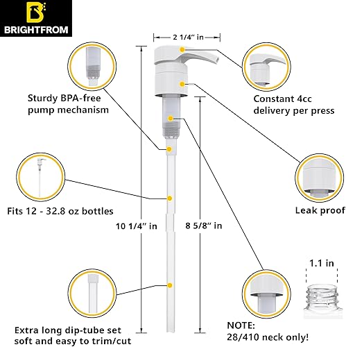 Miniatura 2 de BRIGHTFROM Bomba dispensadora universal, perfecta para champú y acondicionador de 1 litro (33.8 onzas), se adapta a marcas populares o cualquier