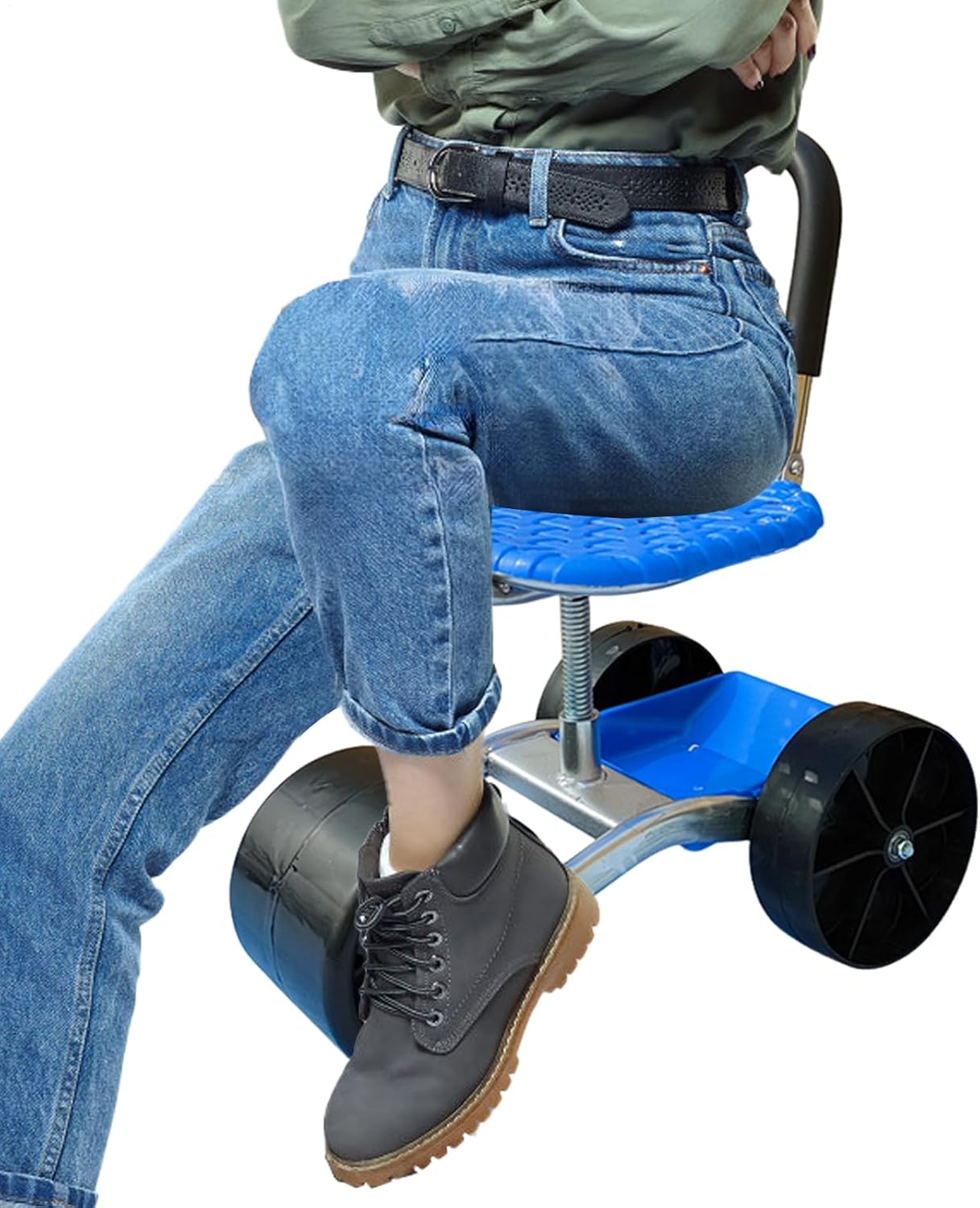 Jlkegfdf 車輪付きガーデンシート - 高さ調節可能 ガーデンスクーター | 屋外庭 芝生 ガレージ 除草キャンプ用椅子スツー