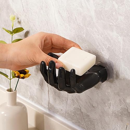 Miniatura 3 de KLKCMS Gancho para colgar en la pared, perchas, perchas, ropa, toalla, gancho en forma de mano para pasillos, chaquetas, color negro