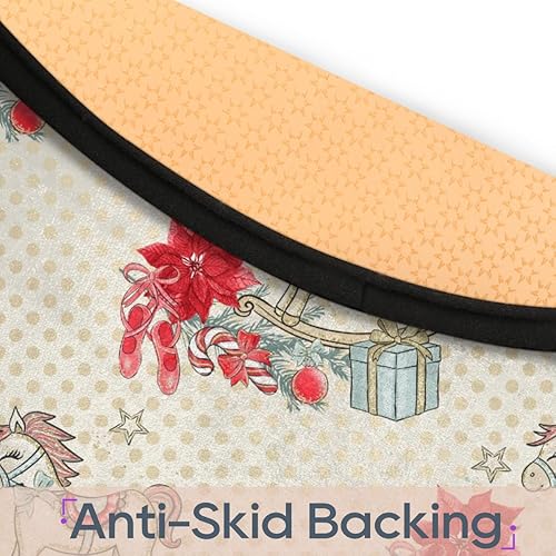 Miniatura 4 de Christmas Poinsettia Trojan Horse 05 Round Area Rug 3ft Machine Washable Circular Rugs for Dining Room Table Bedroom Playroom Throw Rugs for Dog