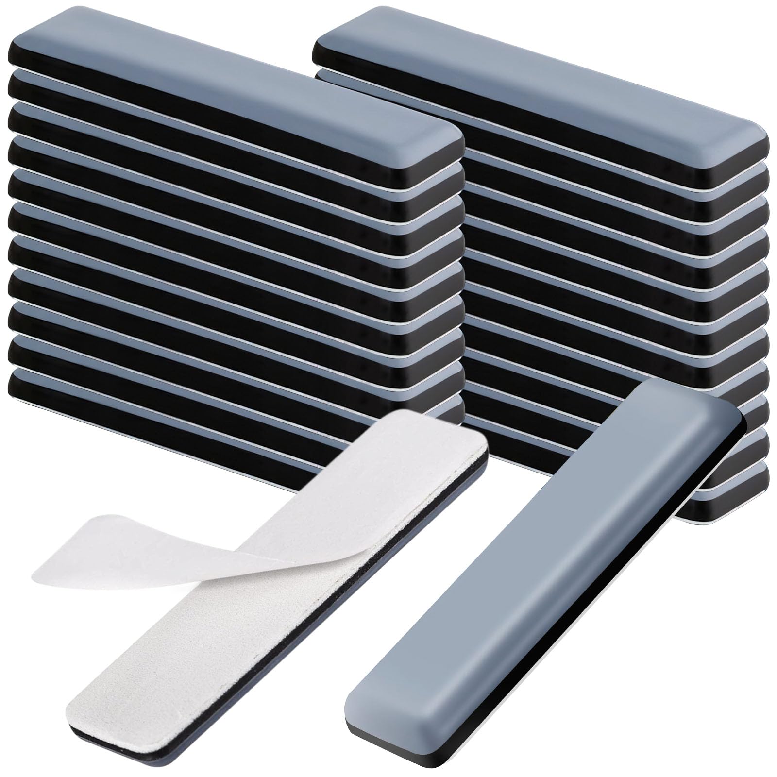 24 Pieces Teflon Self-Adhesive Furniture Sliders 70x19mm Rectangle Self-Stick Furniture Glides PTFE Self Adhesive Furniture Slider Furniture Moving Pads for Carpet Chair Sofa Hard Wood Floor