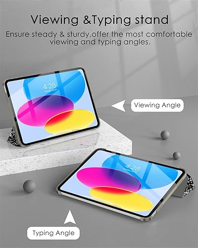 Miniatura 4 de Soke Funda para iPad de 10.9 pulgadas (10.9 pulgadas, 2022)  Smart Cover Auto WakeSleep + Slim Trifold Stand, Funda trasera protectora de