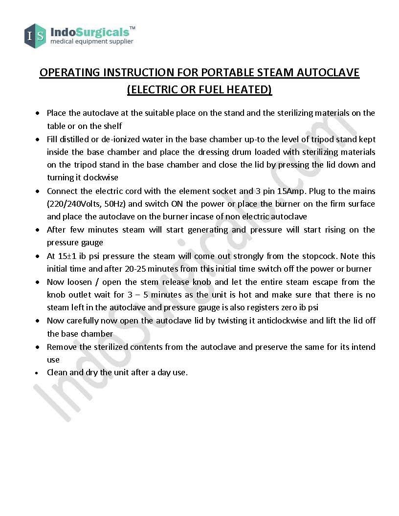 IS INDOSURGICALS Autoclave Epoxy Finnish Electric, 21 L/12 x 12-inch IS INDOSURGICALS Autoclave Epoxy Finnish Electric, 21 L/12 x 12-inch