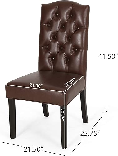 Miniatura 3 de Christopher Knight Home Harriet - Juego de sillas de comedor, color marrón oscuro