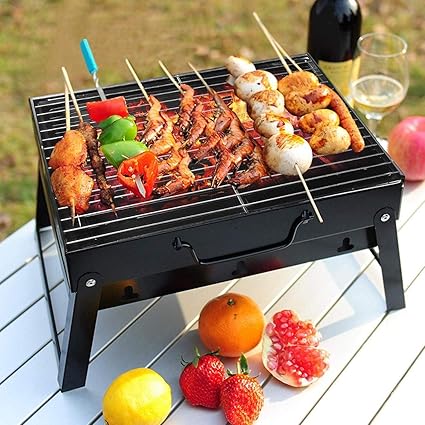 4tens Portable Barbeque Charcoal Base BBQ Grill Toaster Charcoal BBQ Grill Oven Home Barbecue Grill for Indoor and Outdoor Garden Traveling Cooking Use BBQ Accessories (Charcoal BBQ Grill)
