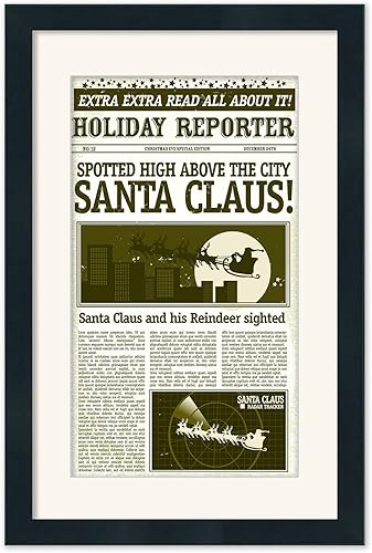 Miniatura 4 de Moderno marco de periódico de madera mate (negro)  Tapete blanco sin ácidos con parte frontal de acrílico resistente a los rayos UV  Elegante