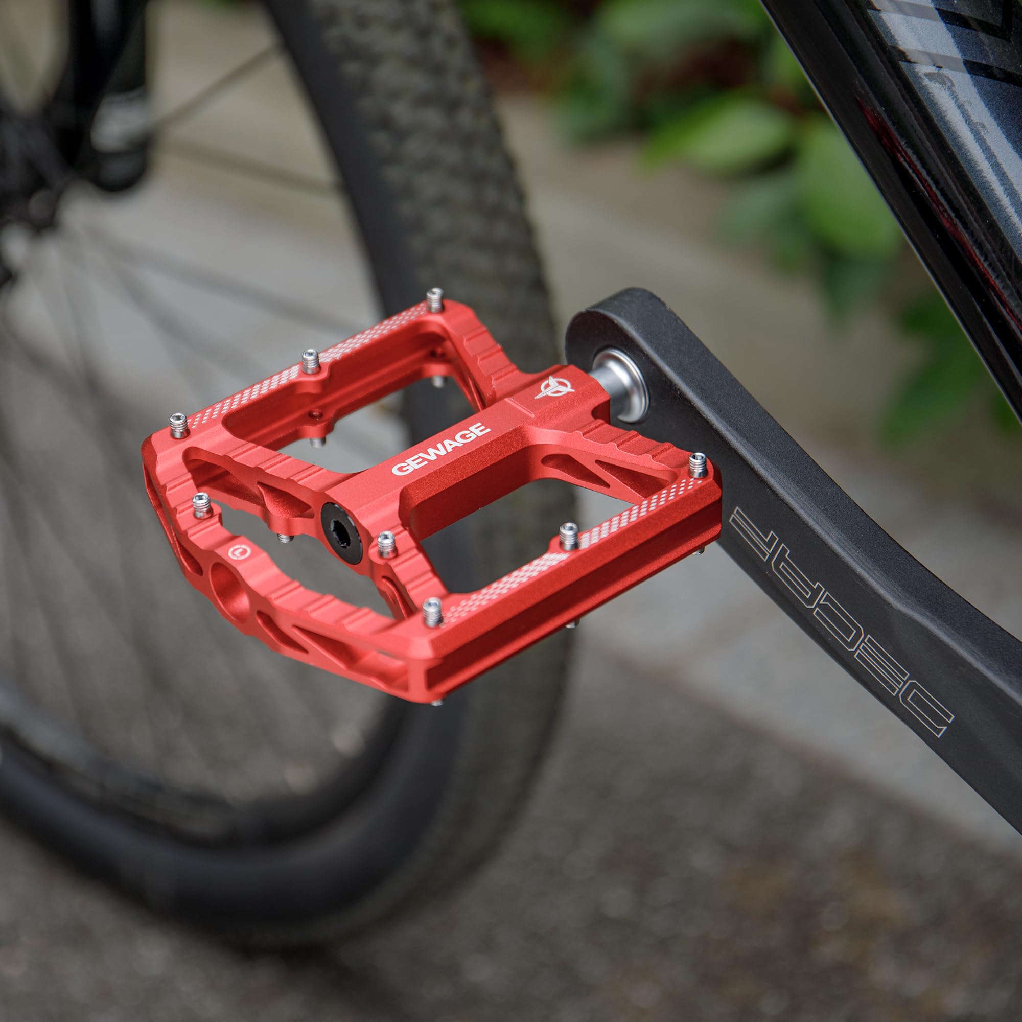 GEWAGE Pedali MTB – Alluminio lavorato CNC, ampia superficie, cuscinetto a rulli sottili + cuscinetto a sfere 638, sabbiato & anodizzato, ideale per mtb& Gravel