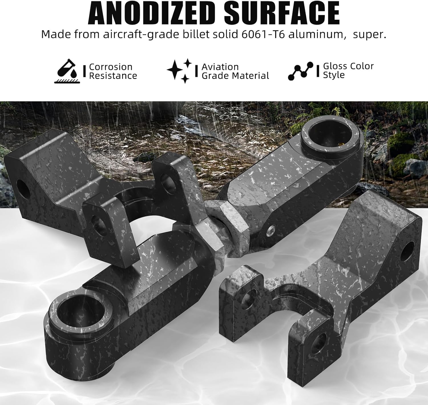 NICECNC Black ATV Front Rear Lowering Kit Compatible with Yamaha Raptor 660 660R YFM660R Raptor 700 700R YFM700 Raptor350