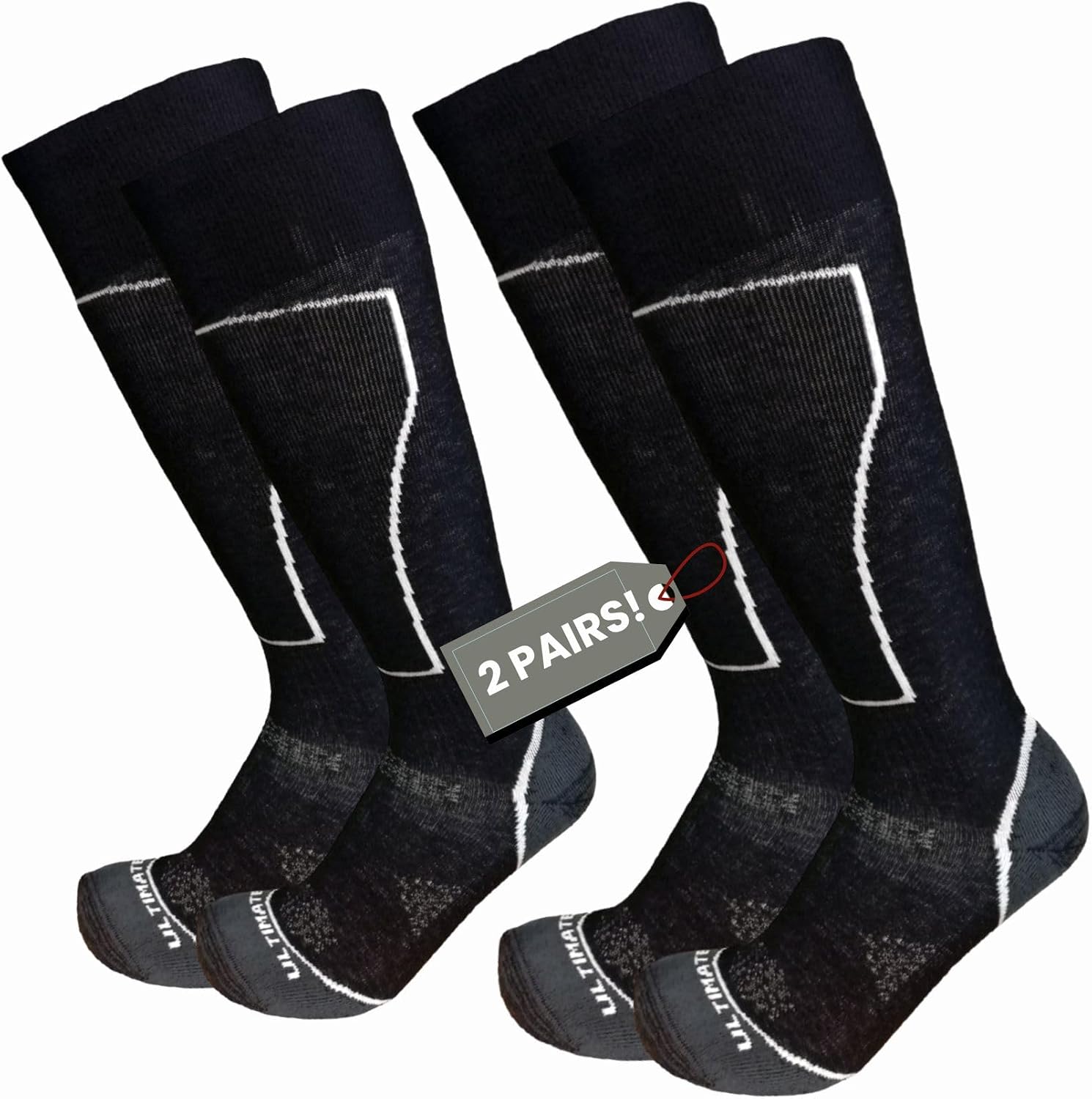 Mens Merino Wool Ski Socks Lightweight Snowboard Socks Warm Cushioning Support Perfect Stretch