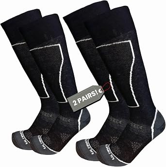 Mens Merino Wool Ski Socks Lightweight Snowboard Socks Warm Cushioning Support Perfect Stretch