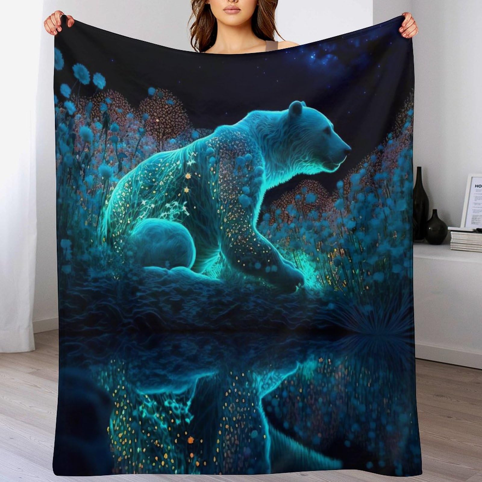 Couverture quatre saison flannel Polar Ours jeté de canapé 150x200