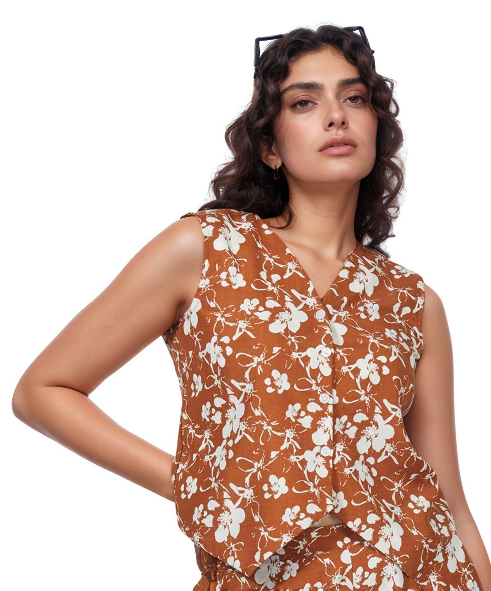 masalli fashion Women's Floral Printed Waist-Coat-picture-14