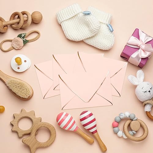 Miniatura 5 de Mimorou 100 sobres de 5 x 7 pulgadas para invitaciones, sobres autoadhesivos A7 con borde de solapa, sobres de tarjetas decorativos para bodas, baby