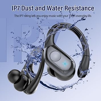 Wireless Headphones Bluetooth 5.4 Headphones 75H Playtime Stereo Deep Bass Sports Ear Buds, Bluetooth Headphones with LED Display with 4 ENC Microphones, IP7 Waterproof for Exercise/Running