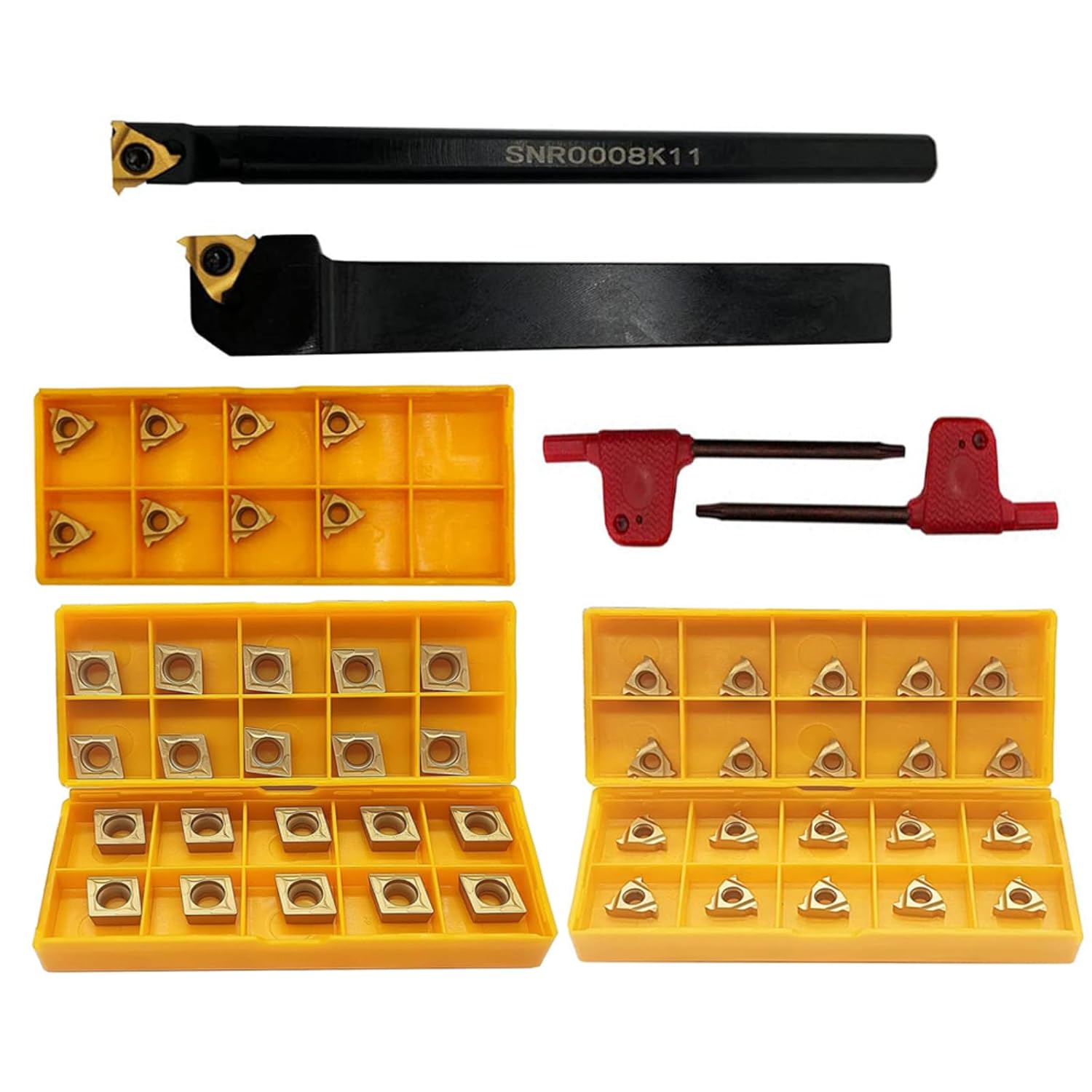 1/2" Lathe Threading Tool External/Internal SEL 1212H11+ SNR 0008K11 Threading Holder with 11IR AG60 +11ER AG60+CCMT09T304/CCMT32.51 Carbide Inserts